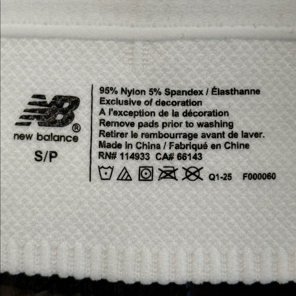 New Balance Set of 2 Sports Bras Racerback Ribbed White and Blue NWOT S - Picture 8 of 16